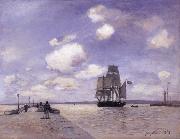 Johan Barthold Jongkind The Jetty at Honflewr oil painting artist